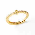 Anillo ajustable para mujer con inicial - letra 