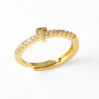 Anillo ajustable para mujer con inicial - letra 