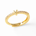 Anillo ajustable para mujer con inicial - letra 