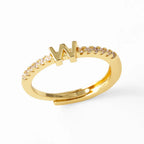 Anillo ajustable para mujer con inicial - letra 