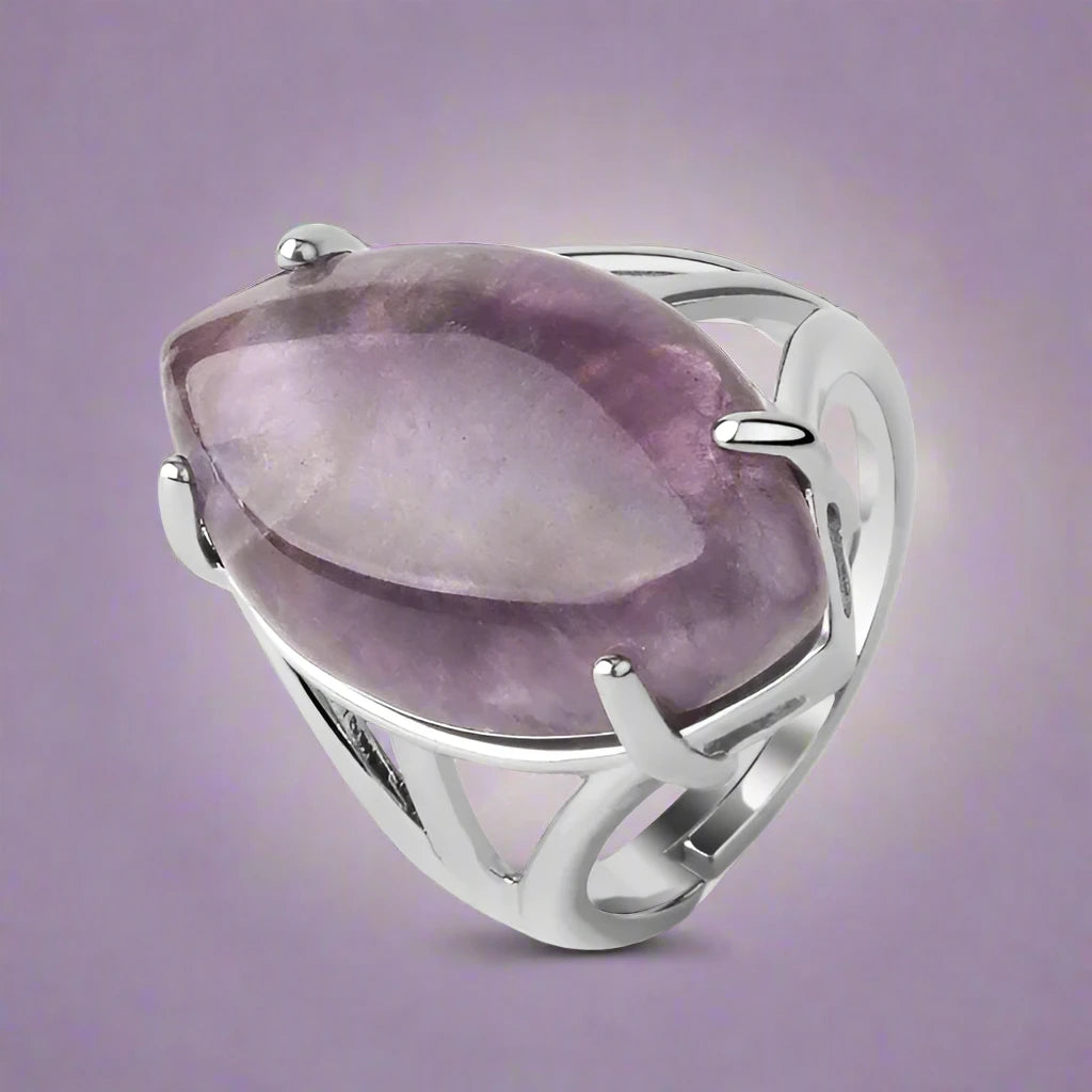 Anillo de amatista de plata para mujer