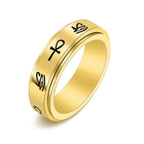 Anillo con Motivos Egipcios Antiestrés Giratorio oro
