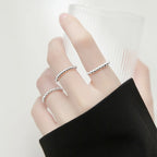 Anillo Antiestrés con Perlas Giratorias para Hombre o Mujer plata