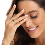 Anillo anillo anti-estrés giratorio Estrellas y Lunas oro 