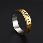 Anillo anillo anti-estrés giratorio Estrellas y Lunas oro