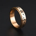 Anillo anillo anti-estrés giratorio Estrellas y Lunas oro rosa