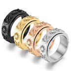Anillo Anti-Estrés Giratorio Luna y Sol oro rosa