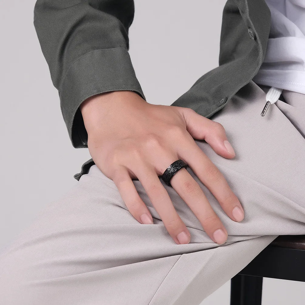 Anillo Anillo Anti-Estrés Giratorio Ojo negro