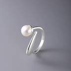 Encantador Anillo con Perla para Mujer