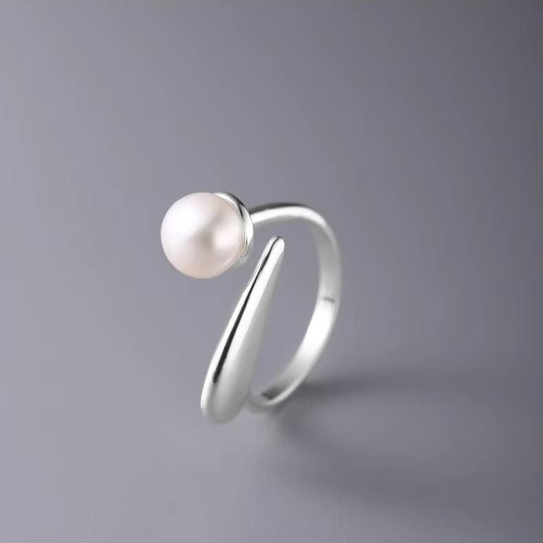 Encantador Anillo con Perla para Mujer