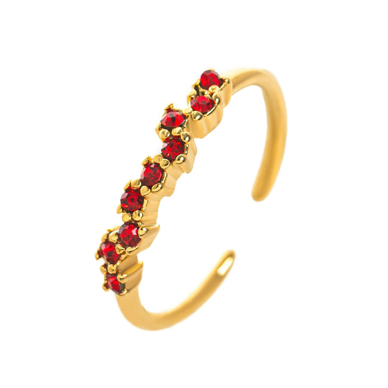 Anillo con piedra de nacimiento de circonio