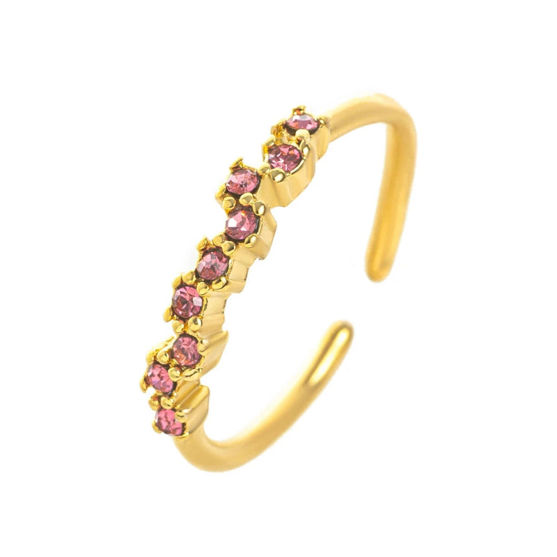 Anillo con piedra de nacimiento de circonio