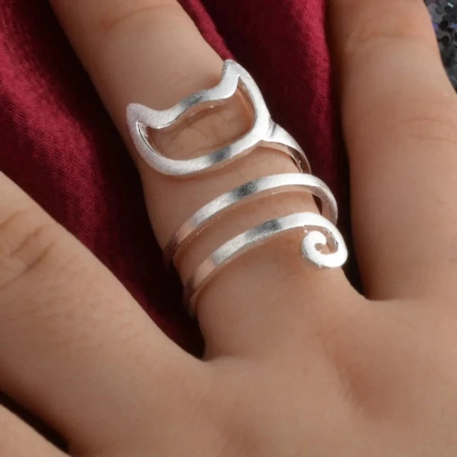 Anillo de gato de plata