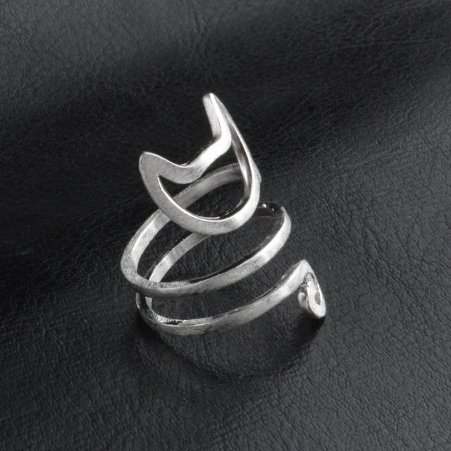 Anillo de gato de plata