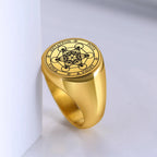 Anillo Anillo Cubo de Metatrón oro b