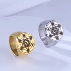 Anillo Anillo Cubo de Metatrón oro a
