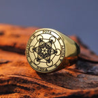 Anillo Anillo Cubo de Metatrón oro b