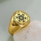 Anillo Anillo Cubo de Metatrón oro b