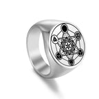 Anillo Anillo Cubo de Metatrón plata a