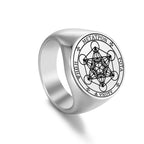 Anillo Anillo Cubo de Metatrón plata b