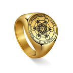 Anillo Anillo Cubo de Metatrón oro b