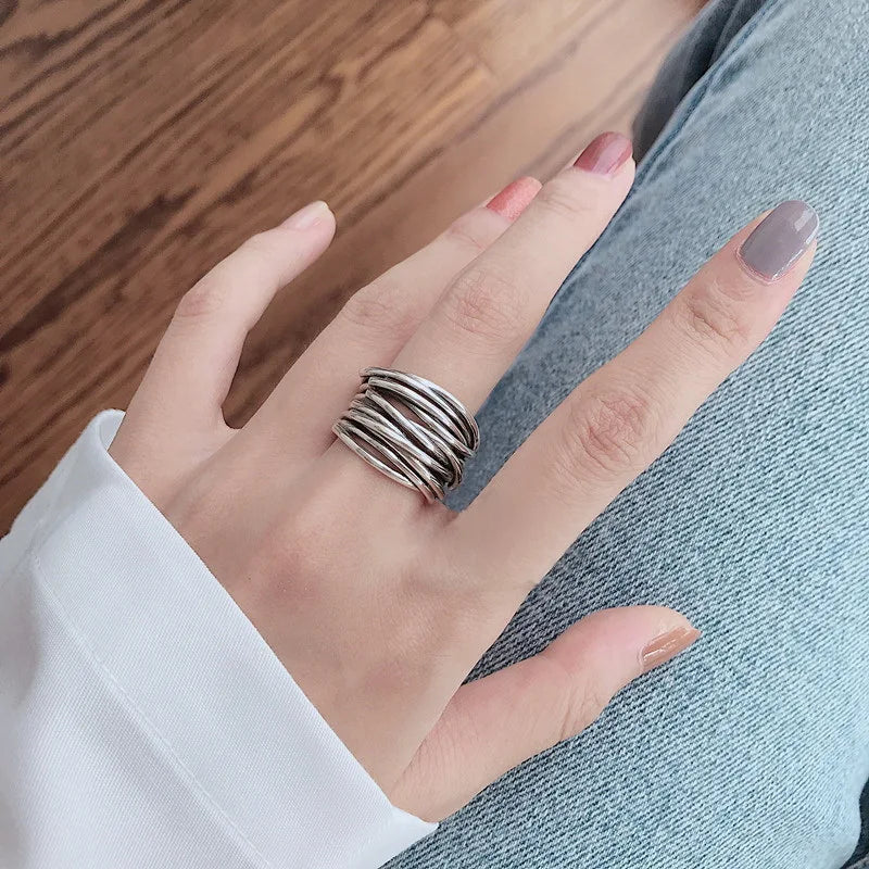 Anillo de Mujer Estilo Étnico plata