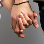 Elegante Anillo Ancho Gota de Agua plata