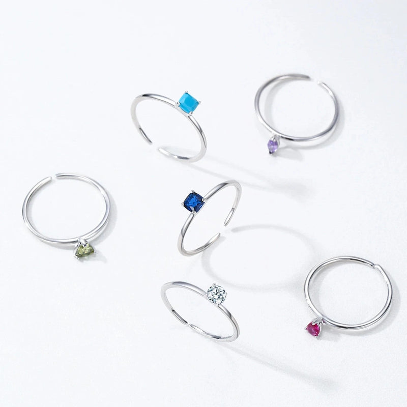 Anillo de Zirconia de Color Piedra de Nacimiento