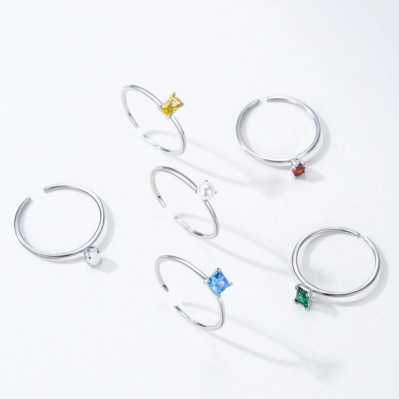 Anillo de Zirconia de Color Piedra de Nacimiento