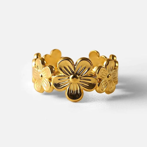 Anillo de flores doradas