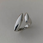 Anillo de Gota de Agua Plateado