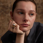 Anillo de Gota de Agua Perla Blanca oro