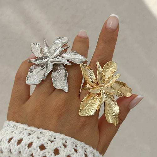 Anillo Grande Flor de oro