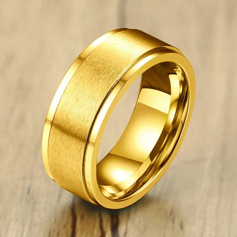 Anillo de Hombre Anti-Estrés Giratorio oro