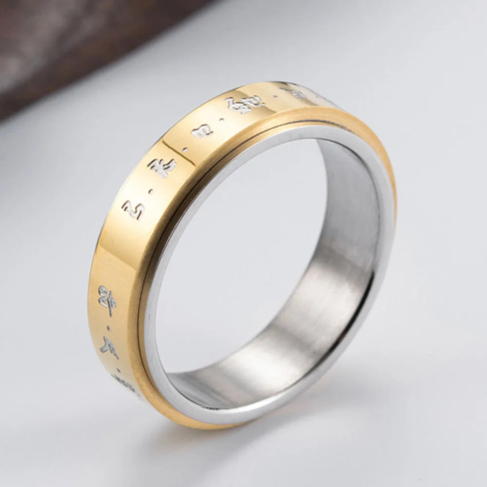 Anillo con Motivos para Hombre o Mujer Antiestrés Giratorio oro