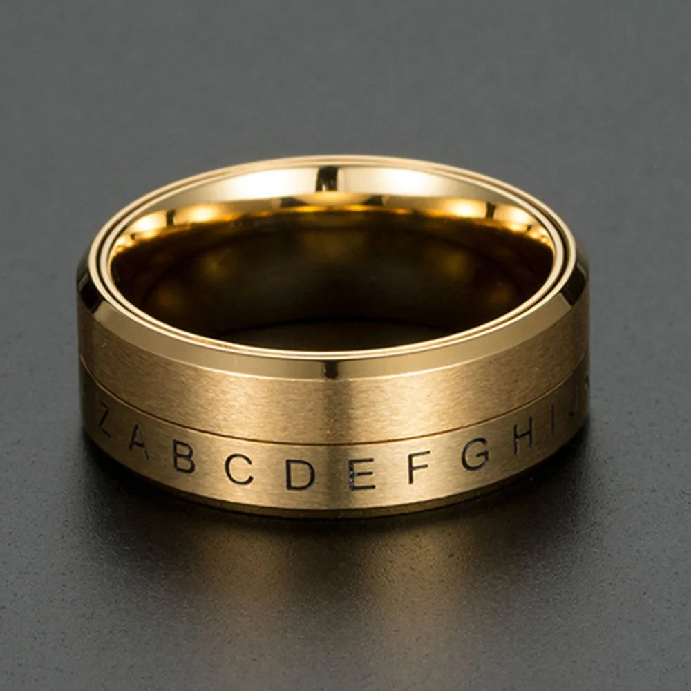 Anillo de Letras Antiestrés Giratorio oro