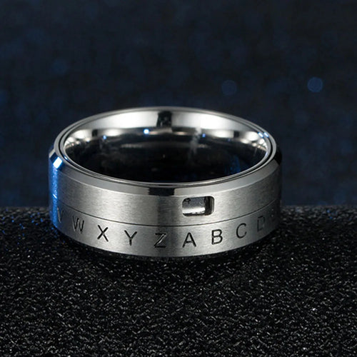 Anillo de Letras Antiestrés Giratorio plata
