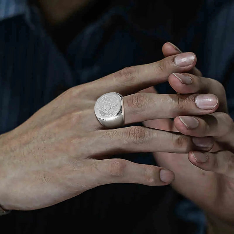 Anillo Anillo Negros Cubo Metatrón plata