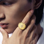 Anillo Anillo Negros Cubo Metatrón oro