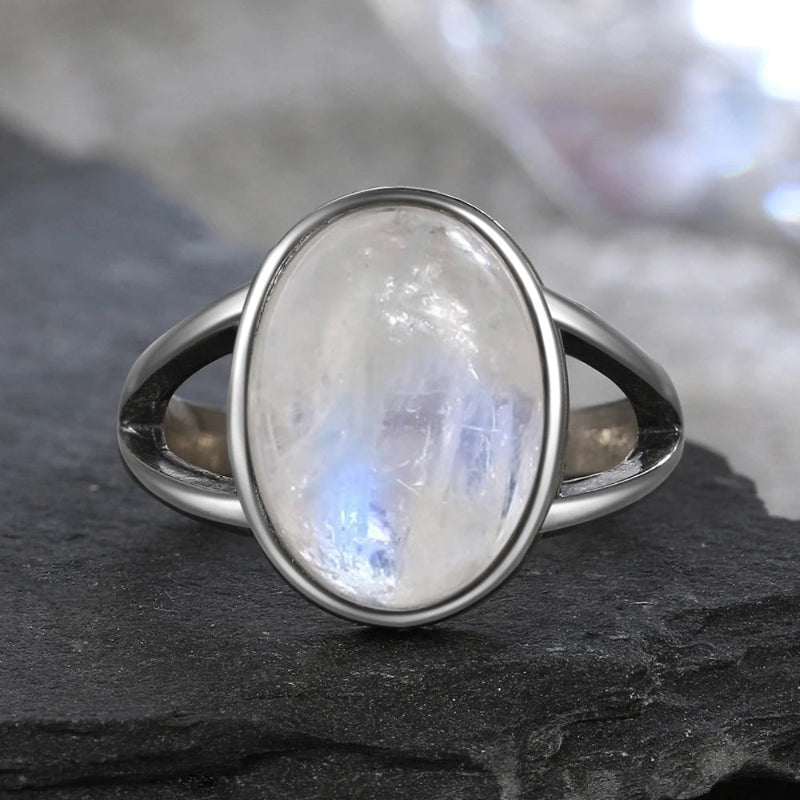 Anillo Ovalado para Mujer Piedra de Luna