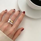 Anillo para mujer con perla blanca de plata