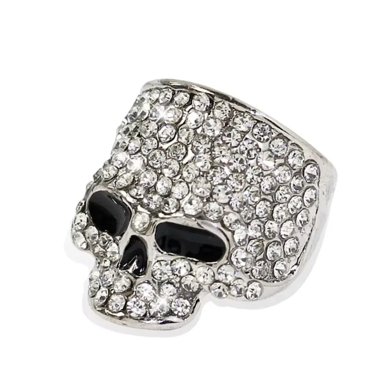 Anillo con Cabeza de Calavera de Strass