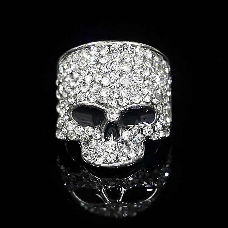 Anillo con Cabeza de Calavera de Strass