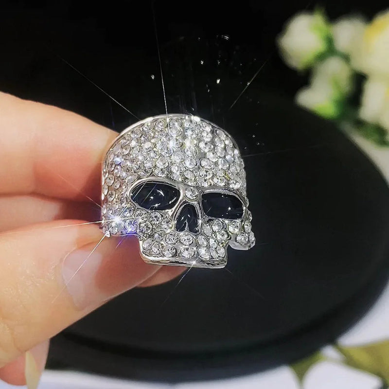 Anillo con Cabeza de Calavera de Strass