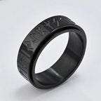 Anillo Vikingo para Hombre Anti-Estrés Giratorio negro