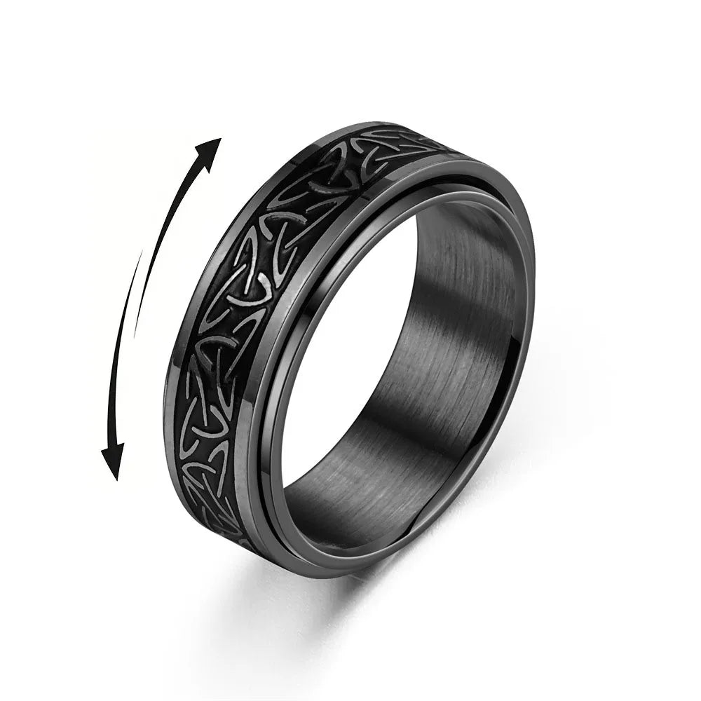 Anillo Anti-Estrés Vikingo Hombre Mujer negro