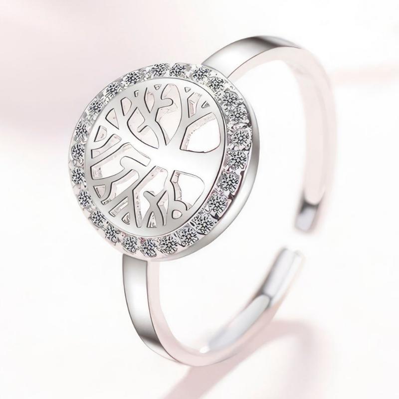Anillo Árbol de la Vida Mujer Anillo de Plata sello