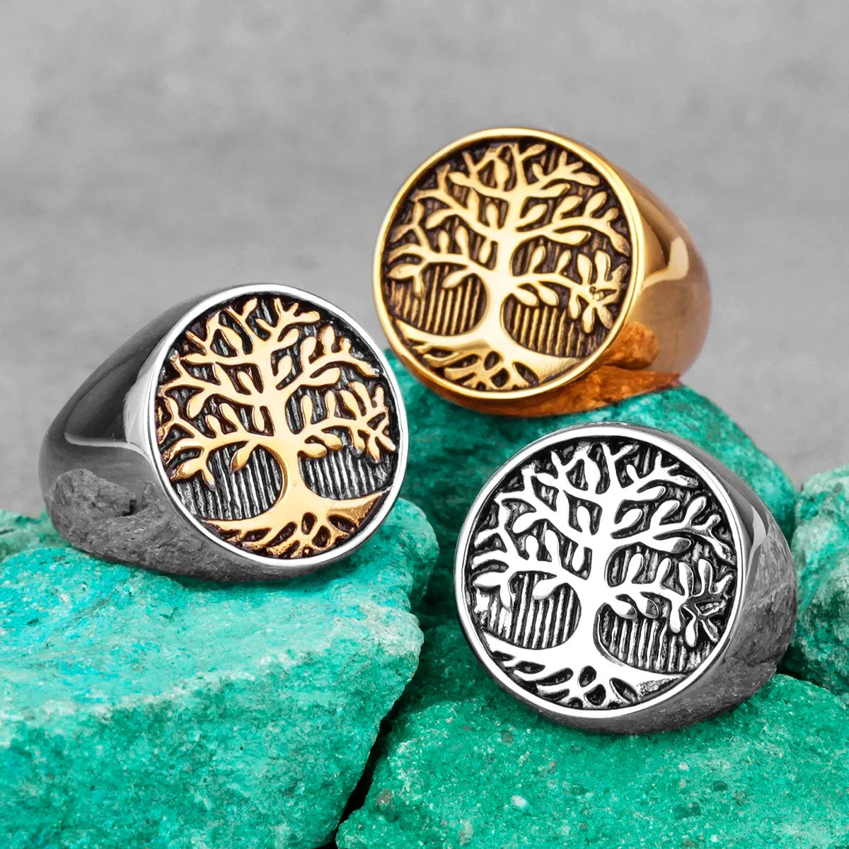 Anillo Árbol de la Vida para Hombre plata