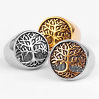 Anillo Árbol de la Vida para Hombre oro y plata