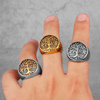 Anillo Árbol de la Vida para Hombre oro 